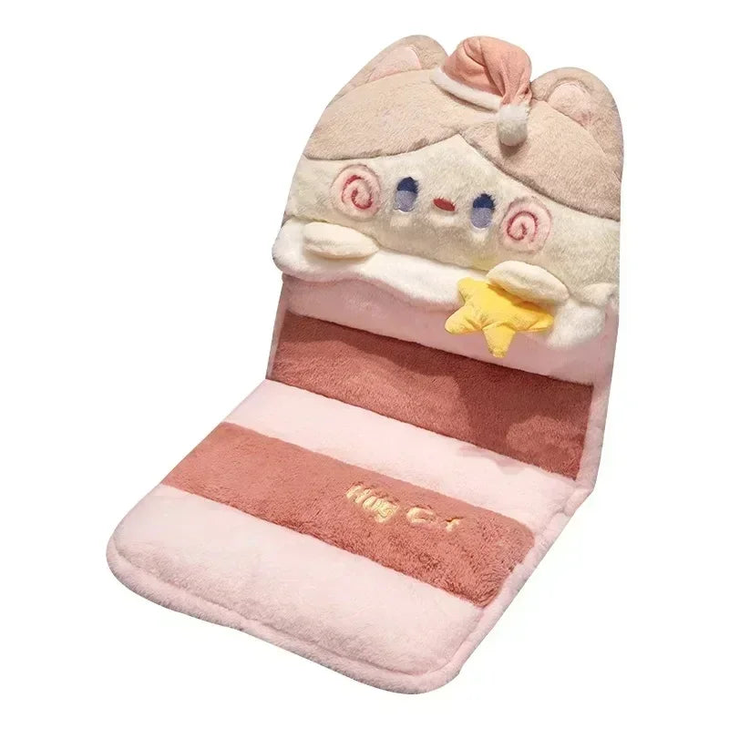 Cartoon Cuddle Cat Chair Cushion Back One Triple Non-slip Thickened Soft Office Chair Cushion Dormitory Sitting Floor Cushion acacuss
