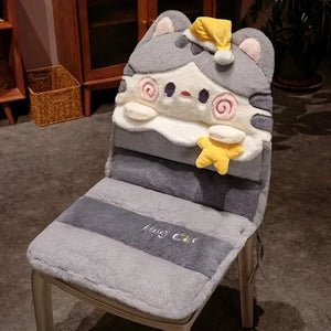 Cartoon Cuddle Cat Chair Cushion Back One Triple Non-slip Thickened Soft Office Chair Cushion Dormitory Sitting Floor Cushion acacuss
