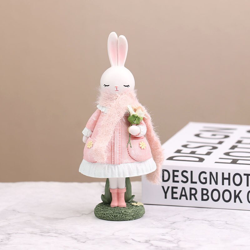Cartoon Cute Rabbit Home Table Resin Ornaments Bunny Easter Party Happy Easter Day Decor 2023 Kids HGril Rabbit Party Gift Favor acacuss