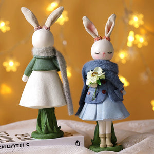 Cartoon Cute Rabbit Home Table Resin Ornaments Bunny Easter Party Happy Easter Day Decor 2023 Kids HGril Rabbit Party Gift Favor acacuss