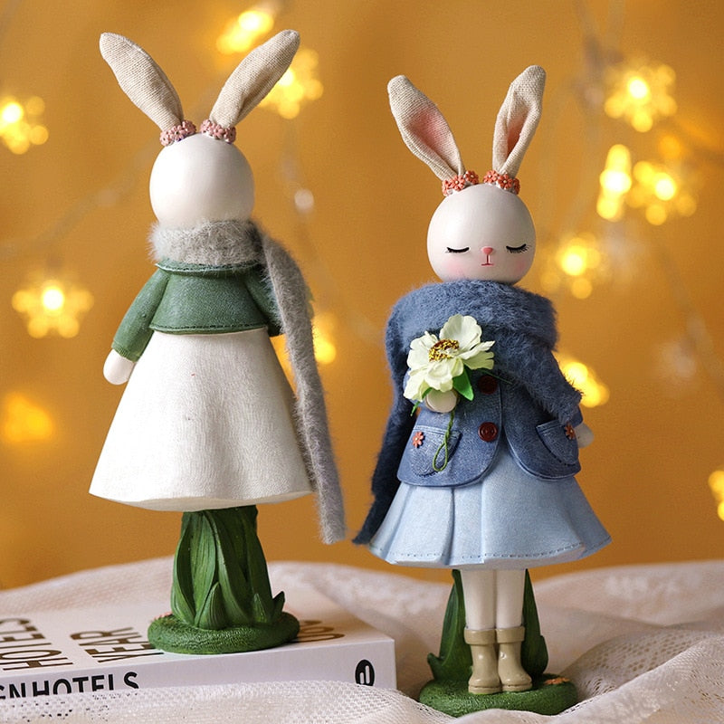 Cartoon Cute Rabbit Home Table Resin Ornaments Bunny Easter Party Happy Easter Day Decor 2023 Kids HGril Rabbit Party Gift Favor acacuss