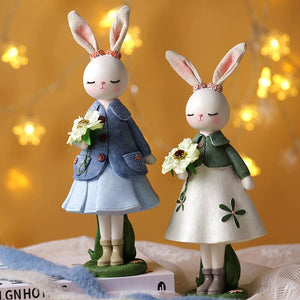 Cartoon Cute Rabbit Home Table Resin Ornaments Bunny Easter Party Happy Easter Day Decor 2023 Kids HGril Rabbit Party Gift Favor acacuss