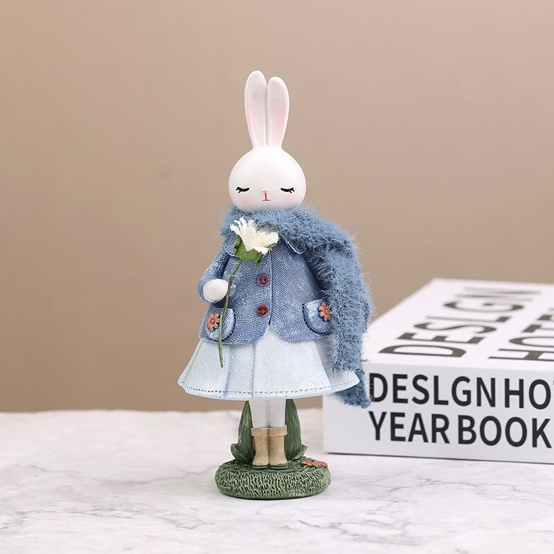 Cartoon Cute Rabbit Home Table Resin Ornaments Bunny Easter Party Happy Easter Day Decor 2023 Kids HGril Rabbit Party Gift Favor acacuss