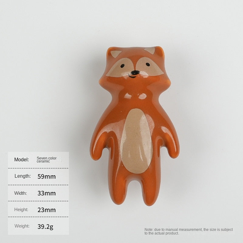 Cartoon Furniture Handles Animal Drawer Knob Ceramic Drawer Knobs Handles for Cabinets and Drawer Lion Panda Fox Children Handle acacuss