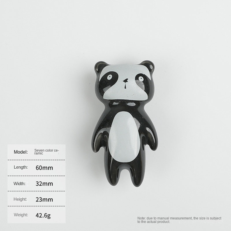 Cartoon Furniture Handles Animal Drawer Knob Ceramic Drawer Knobs Handles for Cabinets and Drawer Lion Panda Fox Children Handle acacuss