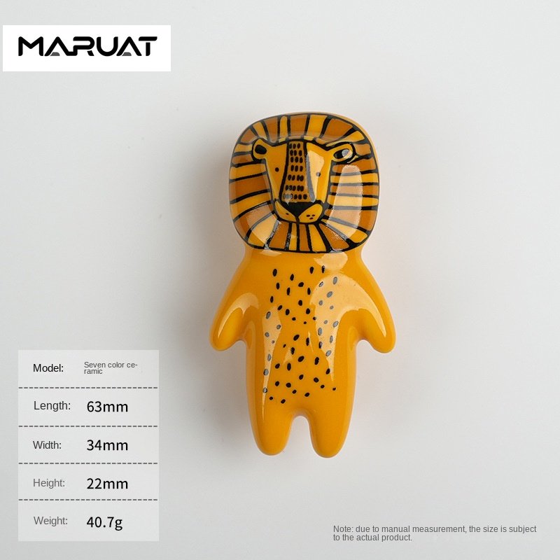 Cartoon Furniture Handles Animal Drawer Knob Ceramic Drawer Knobs Handles for Cabinets and Drawer Lion Panda Fox Children Handle acacuss