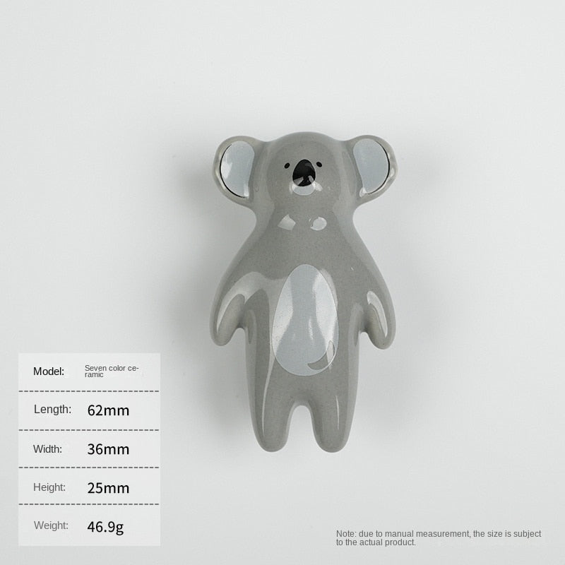 Cartoon Furniture Handles Animal Drawer Knob Ceramic Drawer Knobs Handles for Cabinets and Drawer Lion Panda Fox Children Handle acacuss