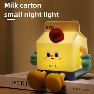 Cartoon LED Nightlights Milk Box Touch Sensor Timing Night Light USB Rechargeable Silicone For Children Bedroom Decoration acacuss