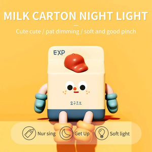 Cartoon LED Nightlights Milk Box Touch Sensor Timing Night Light USB Rechargeable Silicone For Children Bedroom Decoration acacuss