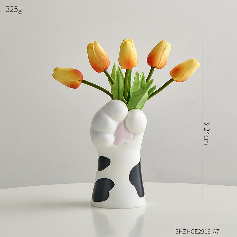 Cat Claw Design Vase Aesthetic Room Decoration Home Flower Pot Modern Table Decorative Vases Creative Bookshelf Ornaments Cute acacuss