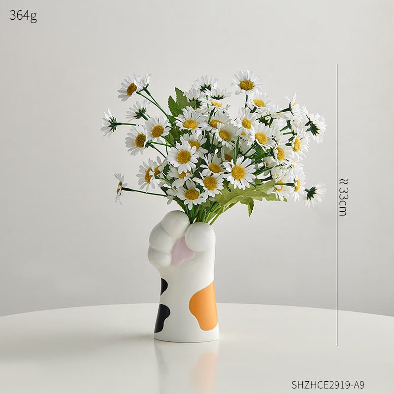 Cat Claw Design Vase Aesthetic Room Decoration Home Flower Pot Modern Table Decorative Vases Creative Bookshelf Ornaments Cute acacuss