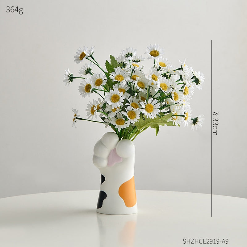 Cat Claw Design Vase Aesthetic Room Decoration Home Flower Pot Modern Table Decorative Vases Creative Bookshelf Ornaments Cute acacuss