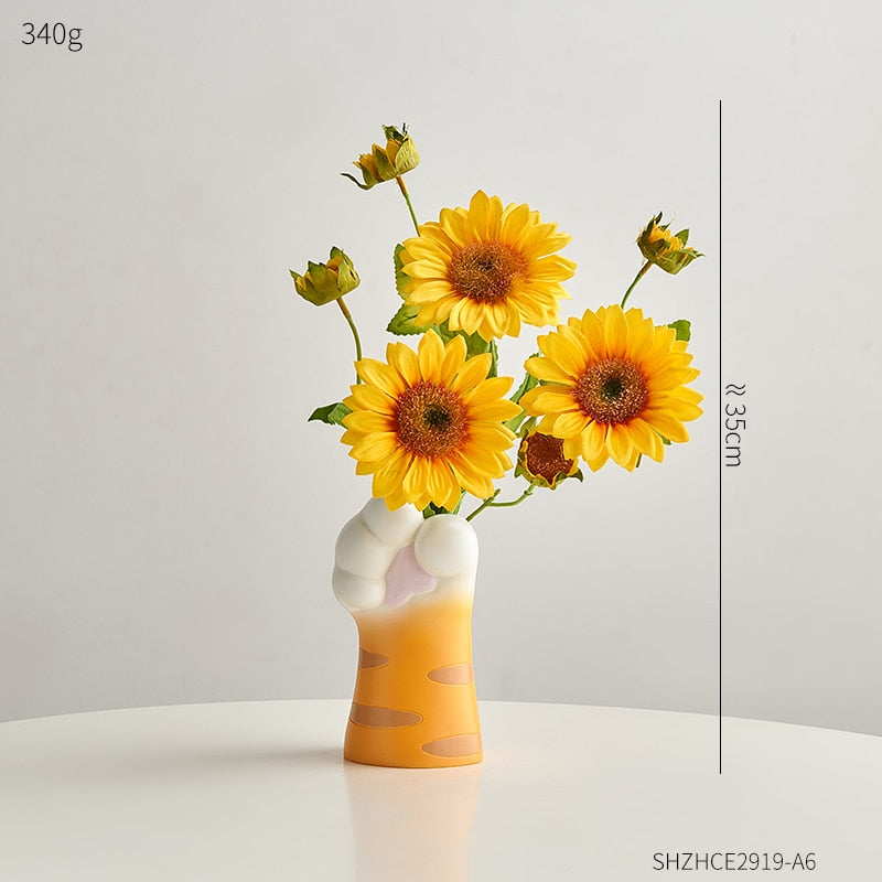 Cat Claw Design Vase Aesthetic Room Decoration Home Flower Pot Modern Table Decorative Vases Creative Bookshelf Ornaments Cute acacuss