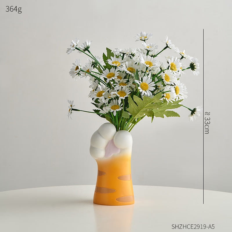 Cat Claw Design Vase Aesthetic Room Decoration Home Flower Pot Modern Table Decorative Vases Creative Bookshelf Ornaments Cute acacuss