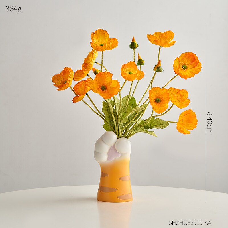 Cat Claw Design Vase Aesthetic Room Decoration Home Flower Pot Modern Table Decorative Vases Creative Bookshelf Ornaments Cute acacuss