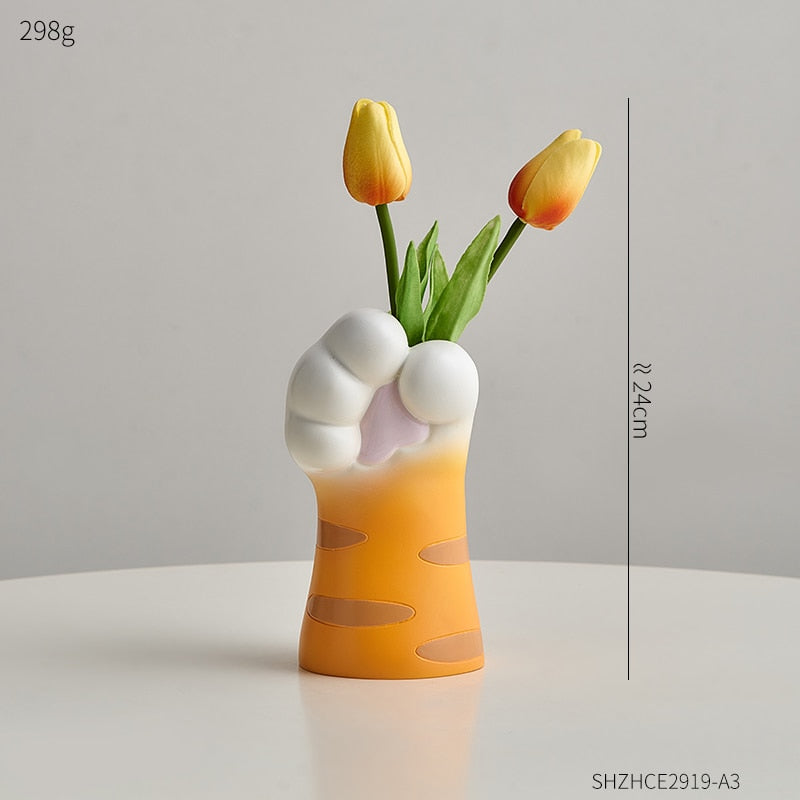 Cat Claw Design Vase Aesthetic Room Decoration Home Flower Pot Modern Table Decorative Vases Creative Bookshelf Ornaments Cute acacuss