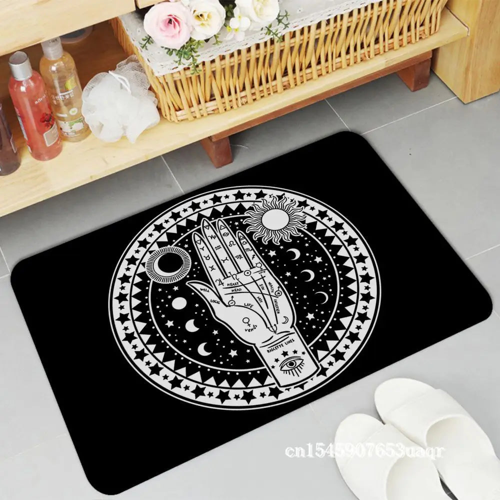 Cat Mysterious Divination Witchcraft Door Mat Rectangle Anti-slip Home Badmat Front Door Indoor Outdoor Mat Doormat Area Rug acacuss