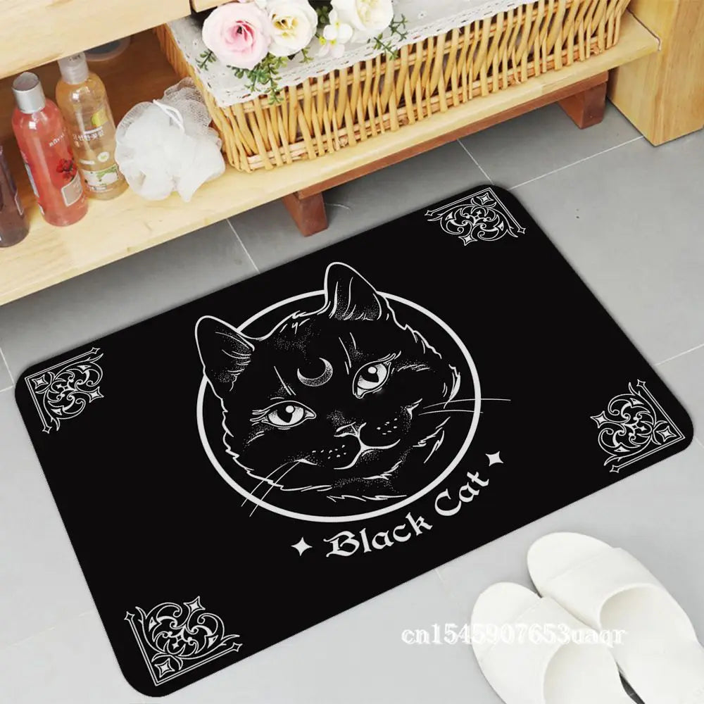Cat Mysterious Divination Witchcraft Door Mat Rectangle Anti-slip Home Badmat Front Door Indoor Outdoor Mat Doormat Area Rug acacuss
