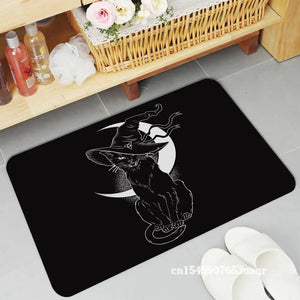 Cat Mysterious Divination Witchcraft Door Mat Rectangle Anti-slip Home Badmat Front Door Indoor Outdoor Mat Doormat Area Rug acacuss