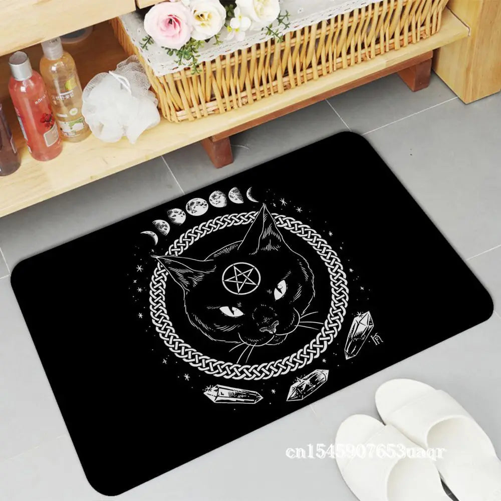 Cat Mysterious Divination Witchcraft Door Mat Rectangle Anti-slip Home Badmat Front Door Indoor Outdoor Mat Doormat Area Rug acacuss