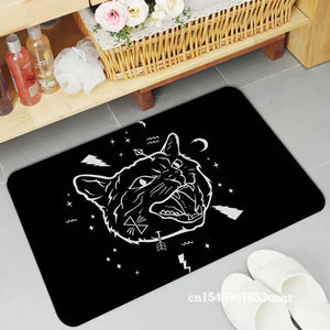 Cat Mysterious Divination Witchcraft Door Mat Rectangle Anti-slip Home Badmat Front Door Indoor Outdoor Mat Doormat Area Rug acacuss