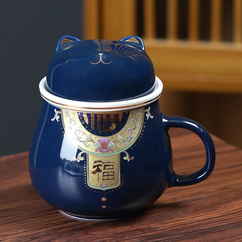Cat mug Ceramic  I Cute Cat Tea Mug Lid acacuss