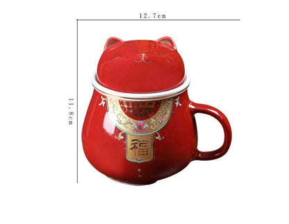 Cat mug Ceramic  I Cute Cat Tea Mug Lid acacuss