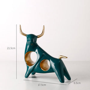 Cattle Statue Ox Home Decor Living Room Bull Sculpture Wine TV Cabinet Ornament Crafts Abstract Animal Figurine acacuss