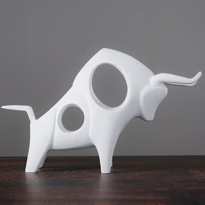 Cattle Statue Ox Home Decor Living Room Bull Sculpture Wine TV Cabinet Ornament Crafts Abstract Animal Figurine acacuss