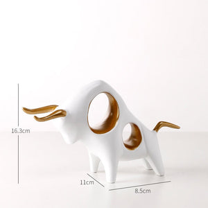 Cattle Statue Ox Home Decor Living Room Bull Sculpture Wine TV Cabinet Ornament Crafts Abstract Animal Figurine acacuss