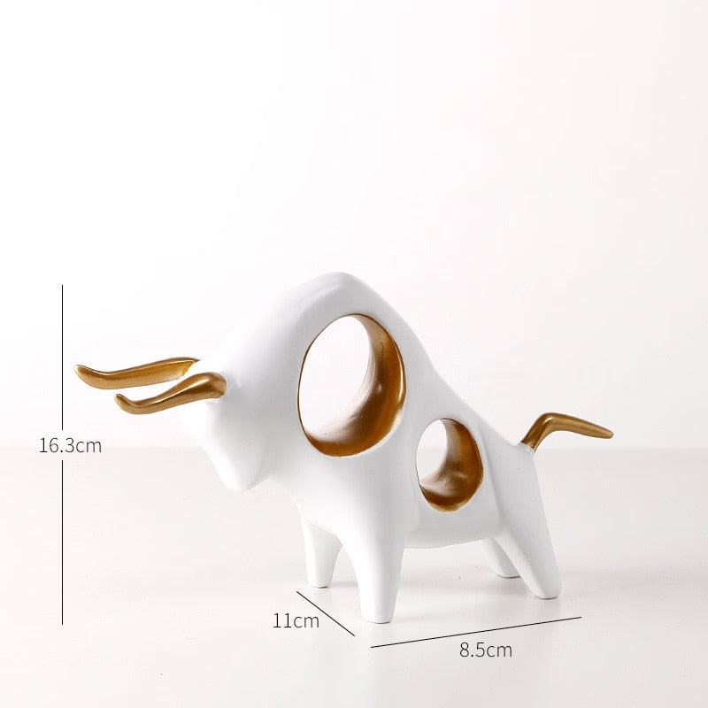 Cattle Statue Ox Home Decor Living Room Bull Sculpture Wine TV Cabinet Ornament Crafts Abstract Animal Figurine acacuss