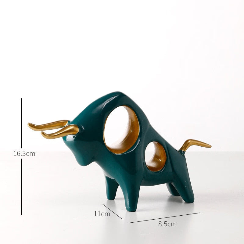 Cattle Statue Ox Home Decor Living Room Bull Sculpture Wine TV Cabinet Ornament Crafts Abstract Animal Figurine acacuss