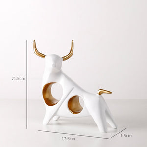 Cattle Statue Ox Home Decor Living Room Bull Sculpture Wine TV Cabinet Ornament Crafts Abstract Animal Figurine acacuss