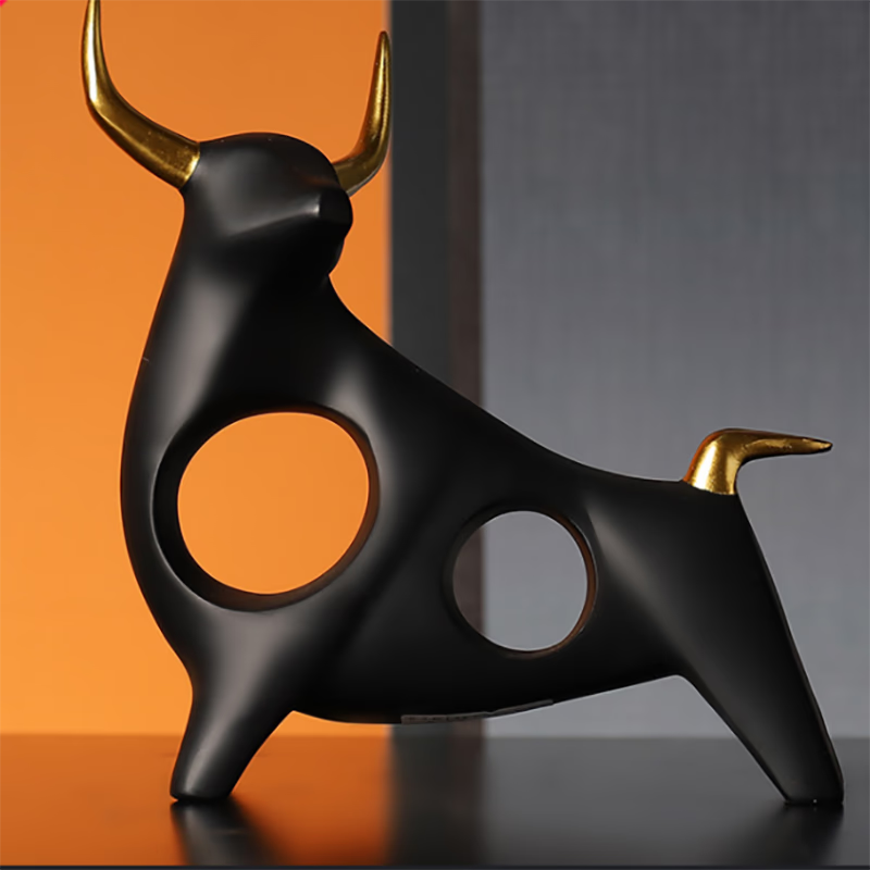 Cattle Statue Ox Home Decor Living Room Bull Sculpture Wine TV Cabinet Ornament Crafts Abstract Animal Figurine acacuss