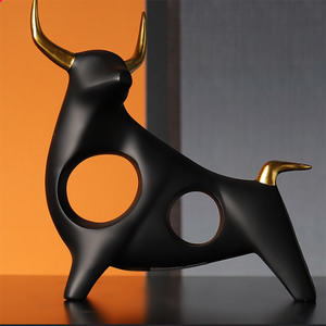 Cattle Statue Ox Home Decor Living Room Bull Sculpture Wine TV Cabinet Ornament Crafts Abstract Animal Figurine acacuss