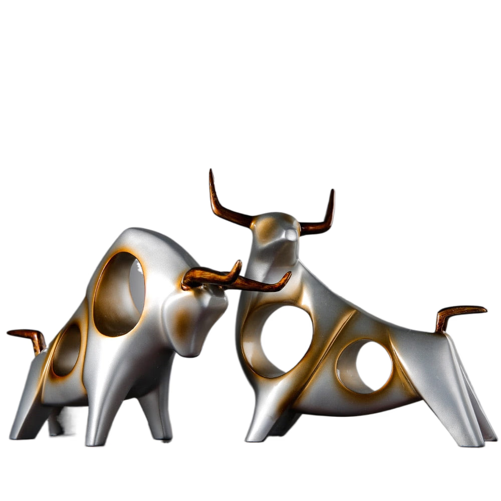 Cattle Statue Ox Home Decor Living Room Bull Sculpture Wine TV Cabinet Ornament Crafts Abstract Animal Figurine acacuss