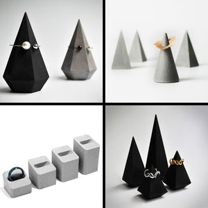 Cement concrete ring holders ornaments simple retro retro jewelry display jewelry stores silicone mold acacuss