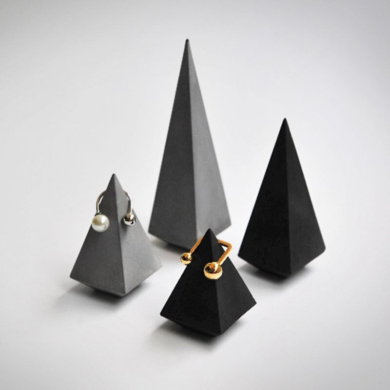 Cement concrete ring holders ornaments simple retro retro jewelry display jewelry stores silicone mold acacuss