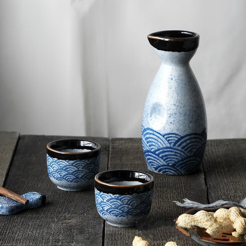 Ceramic 25ml Wine Cup 200ml Jug Classical Charm Spirits 1 Pot 4 Cups Wine Set Sake Wine Dispenser Vodka Gift Bar Home Flask acacuss