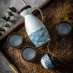 Ceramic 25ml Wine Cup 200ml Jug Classical Charm Spirits 1 Pot 4 Cups Wine Set Sake Wine Dispenser Vodka Gift Bar Home Flask acacuss