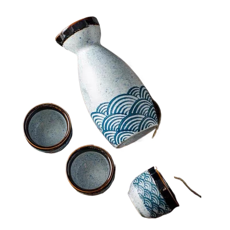 Ceramic 25ml Wine Cup 200ml Jug Classical Charm Spirits 1 Pot 4 Cups Wine Set Sake Wine Dispenser Vodka Gift Bar Home Flask acacuss