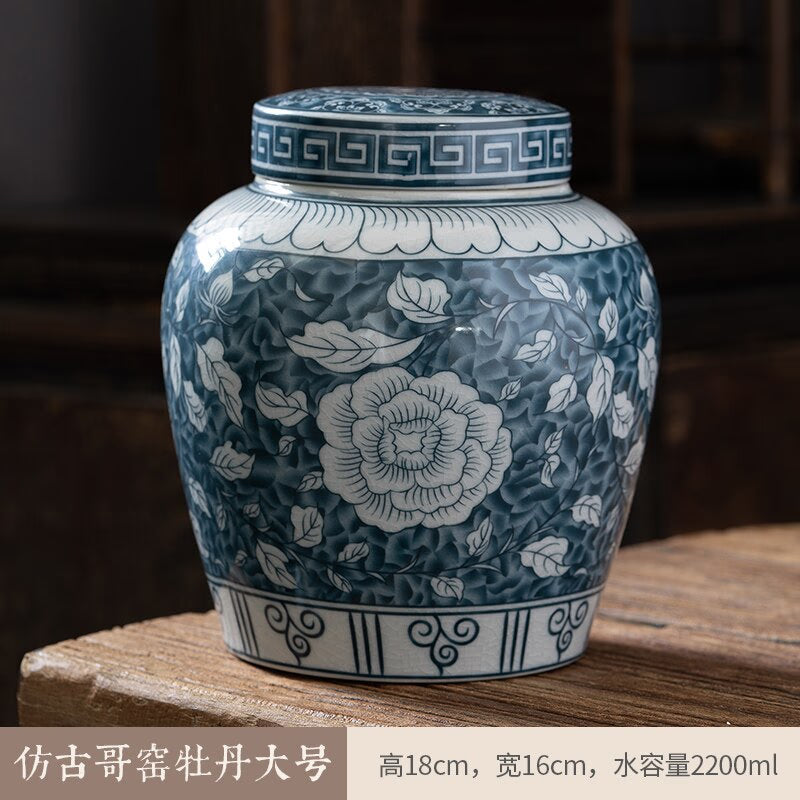Ceramic Airtight Jar Tea Box Tea Caddy Moisture-proof Storage Tank Tea Container Storage Bottle Tea Organizer Candy Jar Tea Cans acacuss