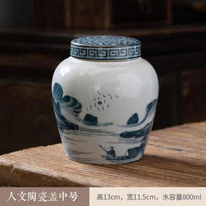 Ceramic Airtight Jar Tea Box Tea Caddy Moisture-proof Storage Tank Tea Container Storage Bottle Tea Organizer Candy Jar Tea Cans acacuss