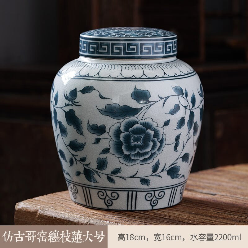 Ceramic Airtight Jar Tea Box Tea Caddy Moisture-proof Storage Tank Tea Container Storage Bottle Tea Organizer Candy Jar Tea Cans acacuss