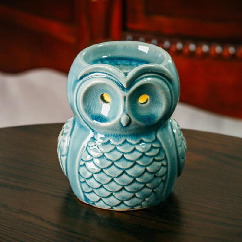 Ceramic Aromatherapy Burner Owl Aroma Oil Lamp Gifts And Crafts Home Decorations Essential Oil Burner Candle Holder acacuss