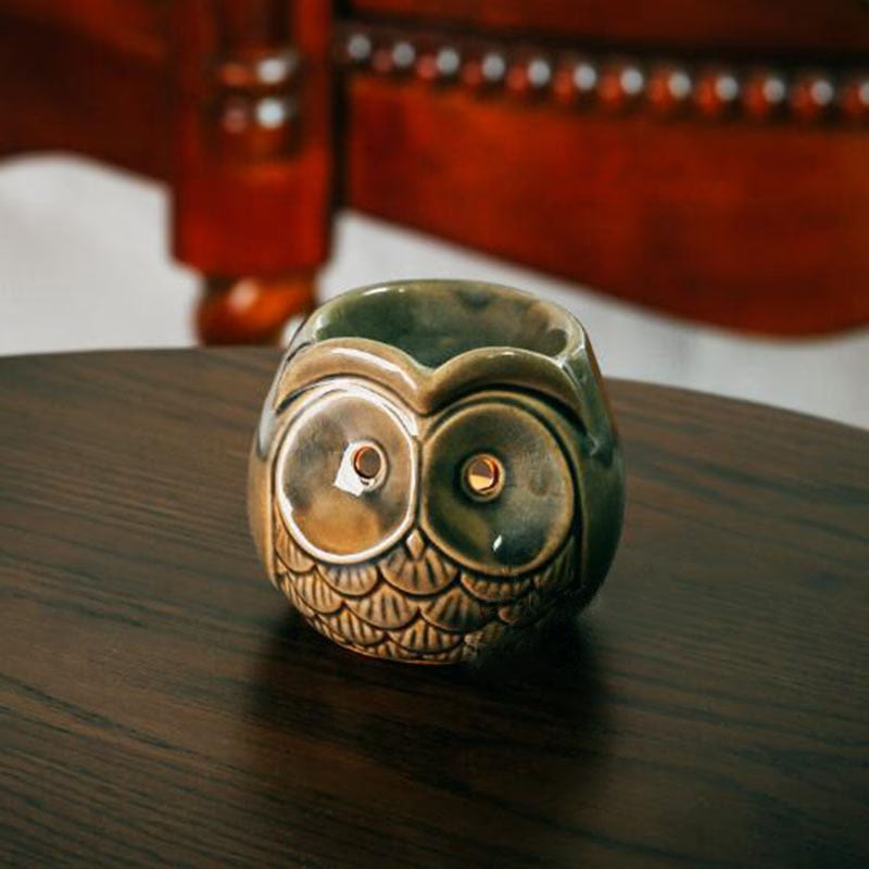 Ceramic Aromatherapy Burner Owl Aroma Oil Lamp Gifts And Crafts Home Decorations Essential Oil Burner Candle Holder acacuss