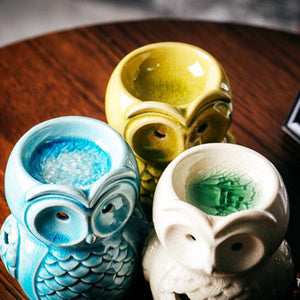 Ceramic Aromatherapy Burner Owl Aroma Oil Lamp Gifts And Crafts Home Decorations Essential Oil Burner Candle Holder acacuss