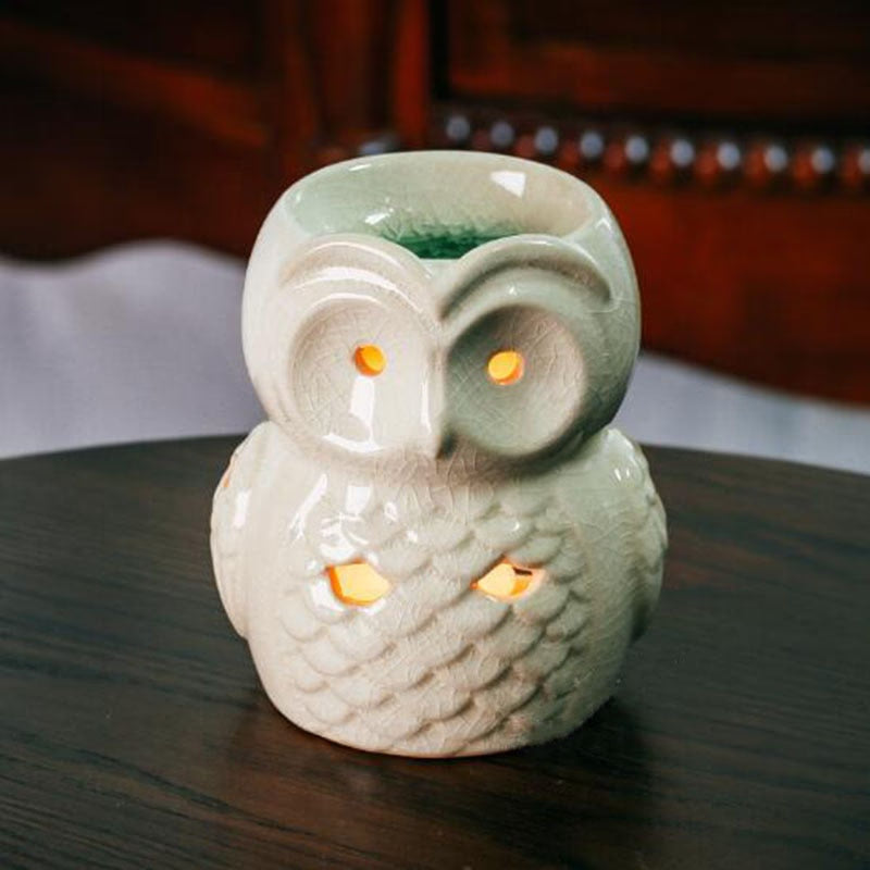 Ceramic Aromatherapy Burner Owl Aroma Oil Lamp Gifts And Crafts Home Decorations Essential Oil Burner Candle Holder acacuss