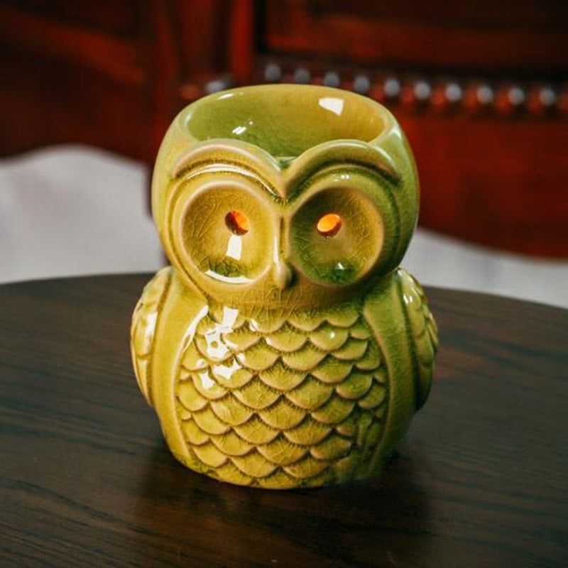 Ceramic Aromatherapy Burner Owl Aroma Oil Lamp Gifts And Crafts Home Decorations Essential Oil Burner Candle Holder acacuss