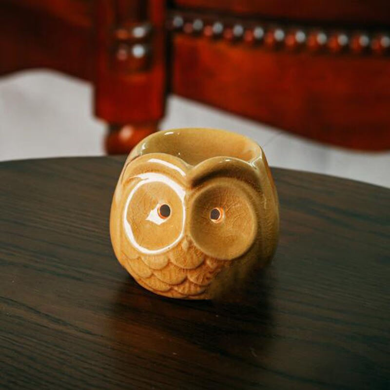 Ceramic Aromatherapy Burner Owl Aroma Oil Lamp Gifts And Crafts Home Decorations Essential Oil Burner Candle Holder acacuss